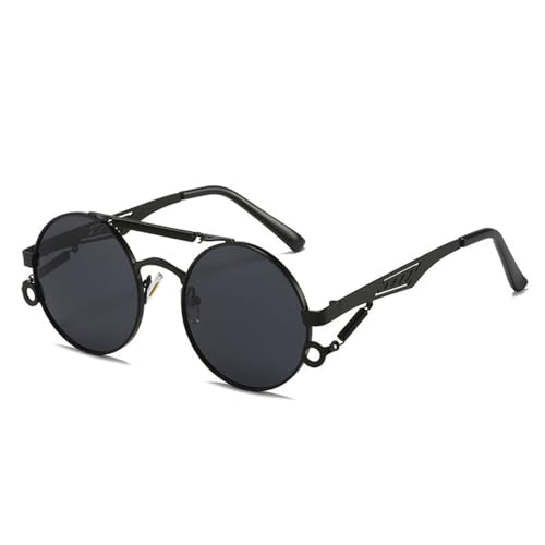 Lunettes de soleil rondes rétro en métal double pont pour stopper l'éblouissement avec style