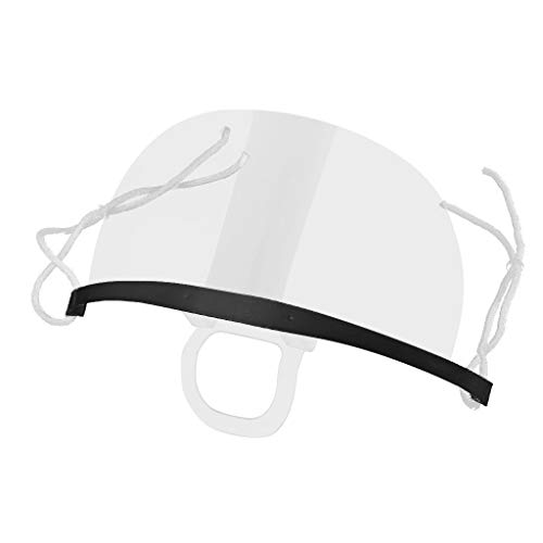 Preisvergleich Produktbild OdeJoy 10 x Gesichtsvisier aus Kunststoff, Transparent Mundschutz, Universal Gesichtsschutz, Face Shield zum Schutz vor Flüssigkeiten, für Mund Nase (10PC, Schwarz)