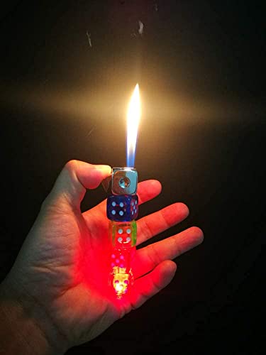 Encendedor plástico con llama suave y diseño dados miniatura 4