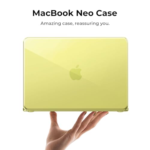 Image of EooCoo Case Compatible with MacBook Neo 13 inch 2026 Model A3404 with A18 Pro chip, Lightweight Hard Shell Scratch Resistant Protective Cover, Crystal Citrus