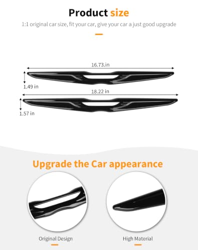 Image of Hoolcar Front Bumper Grille Emblem Cover Compatible with Chrysler 300 300C 2015+ Rear Emblem Badge Cover Trim Kit Exterior Accessories,Black