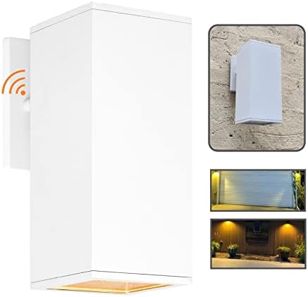 ZUUKOLE Dusk to Dawn Outdoor Wall Sconce, Exterior Light - ETL Listed, Aluminum Anti-Rust Waterproof Wall Mount Rectangular Design – Up or Down Photocell Outdoor Lighting for Porch, Garage or Patio