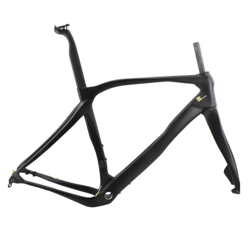 Genérico Bicicleta de ciclocross 700c con Cuadro y Horquilla Carbono, Eje Frenos Disco(Black Color Matt,470 mm)