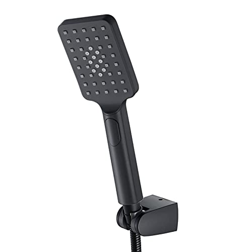 Cabezal de ducha portátil cuadrado Laseve negro miniatura 2
