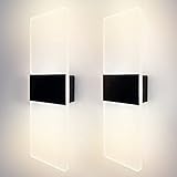 Homdec 2 Pack LED 12V RV Modern Acrylic Wall Sconce Lighting with On&Off Switch, 12Volts RV Interior Decorative Wall Mounted Lamp Fixture, Warm White 3400K Bedside Lamp for RV Motorhome Camper Trailer