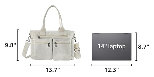Image of KAMEILONG Womens Casual Corduroy Tote Bags with Multiple Pockets Hobo Crossbody Bag Travel Shoulder Bags Cute Purse Handbag