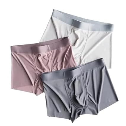 Image of Men's Ice Silk Boxer Briefs - Seamless, Breathable, Ultra-Thin Trunks | Moisture Wicking & Anti-Chafing Men's Underwear | Quick-Dry Cooling Fabric | Multi-Color Pack of 3