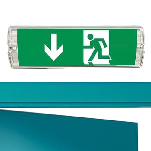 Luce uscita di emergenza - Segnale di evacuazione urgente, display di sicurezza a LED ad alta visibilità, indicatore di uscita con guida chiara, dispositivo di sicurezza antincendio, costruzione ad al