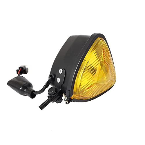 Phare triangle moto rétro antibrouillard jaune 12V pour customisation Chopper Bobber