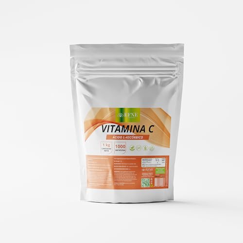 EFNE | Vitamina C Acido L-Ascórbico en polvo 1KG | Vegano | Vitamina C en polvo pura, sin aditivos ni ingredientes añadidos | 1000 Gramos | 1000mg por porción | Dosis alta