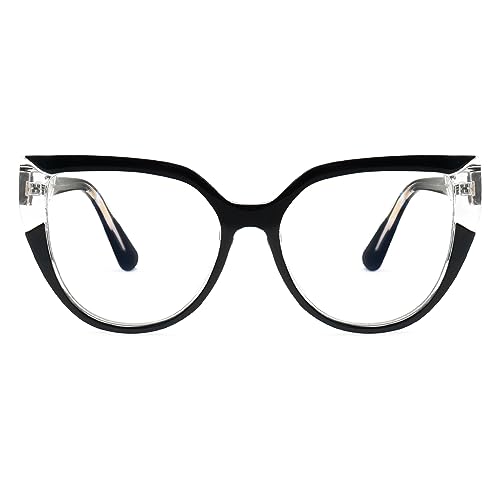 Image of Zeelool Stylish Oversized Cat Eye Blue Light Blocking Glasses for Women Joyce ZJGT550502-03 Black