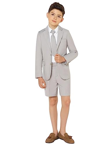 Costume deux pièces garçon smoking veste boutonnée et pantalon court