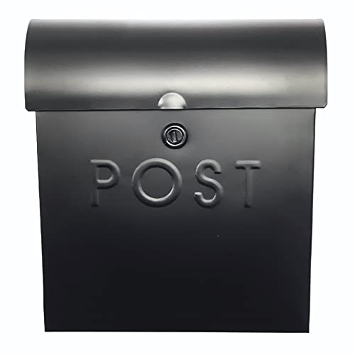 Image of NACH Locking Black Wall Mount Mailbox, Durable Euro Black Mailboxes for Outside, Features Pre Drilled Holes for Easy Installation, Waterproof & Rust-Resistant, 12 x 11.2 x 4.5 Inches