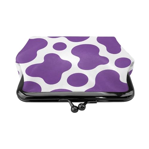 Pu Leather Buckle Coin Purse Colorful Cow Print Girls Kiss-Lock Change Purse Wallets2