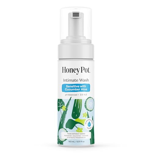Image of The Honey Pot Company - Feminine Wash - Herbal Infused - Sensitive Skin Types - PH Balanced Plant Based Hygiene Products - Sensitive w /Cucumber Aloe - 5.51 Fluid Oz.