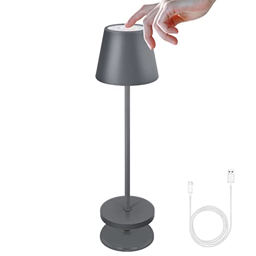 Dimmbare Akku-Tischlampe-8 Farben LED RGB-Für Innen und Aussen-Kabellos Touch-Wasserdichte Metall IP54-Aufladbar Akku Tischleuchte für Außen Terrasse Esstisch Ostern Halloween Weihnachten Dekoration Cover