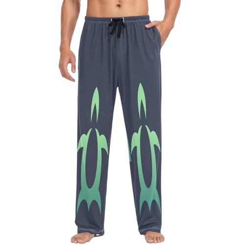 visesunny Mens Pajama Pants Funny Turtle Cotton Lightweight Soft Pajama Bottoms