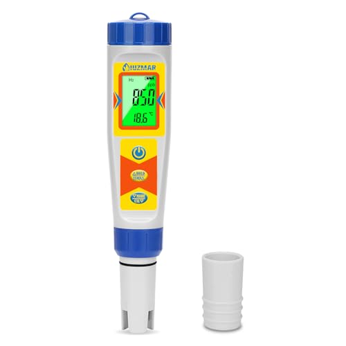 UIUZMAR Medidor de Hidrógeno y pH para Botella de Agua de Hidrógeno, Medidor pH H2, Probador de Calidad del Agua 6 en 1 con Función de pH H2 ORP TDS EC TEMP para Piscina, Acuario, Hidroponía