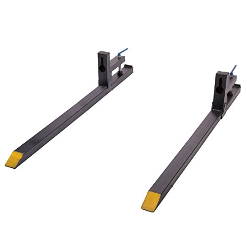 JAXPETY Clamp on Heavy Duty Pallet Forks 59 inches 1500lbs Capacity for Loader
