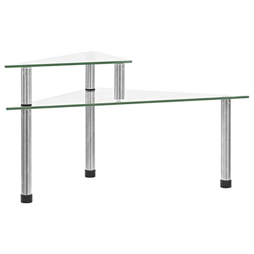 ZEYUAN Estantería de Cocina Vidrio Templado Transparente 49,5x35x19 cm, Estantería Esquina, Baldas Flotantes, Estante Flotante, Estante Pared