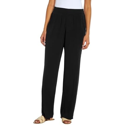 Three Dots Women's Elastic Pull On Pant with Pockets (US, Alpha, X-Large, Regular, Regular, Black) Cover
