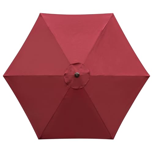 YOUGE OUTDOOR 9 Feet Patio Umbrella Replacement Canopy for 6 Ribs Market Umbrella Top Yard Table Umbrella Top Cover Universal Strong and Thick Umbrella Canopy Canopy Only (Burgundy)