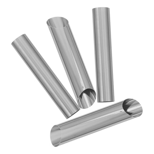 PRETYZOOM 4pcs Stainless Steel Cannoli Molds Non-stick Baking Tubes for Cream Horns Versatile Pastry Forms for Home Baking for Croissants and Pastry Creations