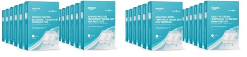 Amazon Basic Care - Tiritas impermeables (transparentes, «segunda piel», alta protección) - 60 Unidad (12 paquete de 10) - 7,5 x 5 cm