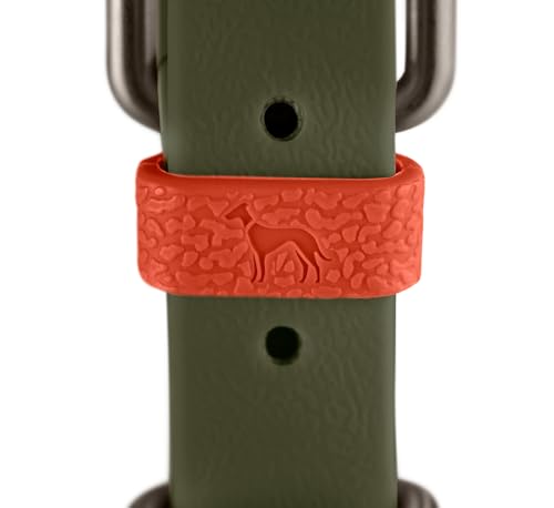 HUNTER Hundehalsband Havanna MINI, Farbe: grün/orange, Strukturgewebe mit Kunststoffummantelung, breit, komfortabel, langlebig, reißfest, witterungsbeständig, pflegeleicht, Gunmetal-Look, Größe: 40