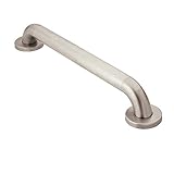 Moen R8912P Home Care Safety 12-Inch Stainless Steel Bathroom Grab Bar with Concealed Screws, Peened