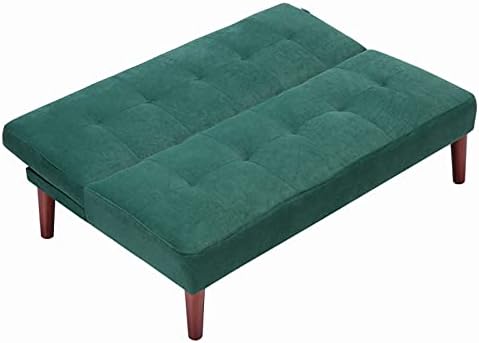 INMOZATA Sofa Bed Green 2 Seater Occasional Sofa Linen Fabric Single Corner Sofa Couch Settee Recliner Sleeper Sofa for Living Room Bed Room (Green)