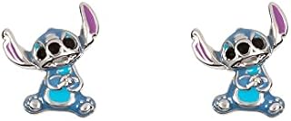 Disney Lilo & Stitch Sterling Silver Blue Enamel Stitch Stud Earrings E906250RRHL.PH