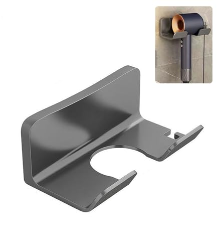 T TAKONE Support mural pour sèche-cheveux sans perçage - Convient pour la plupart des sèche-cheveux - Gris