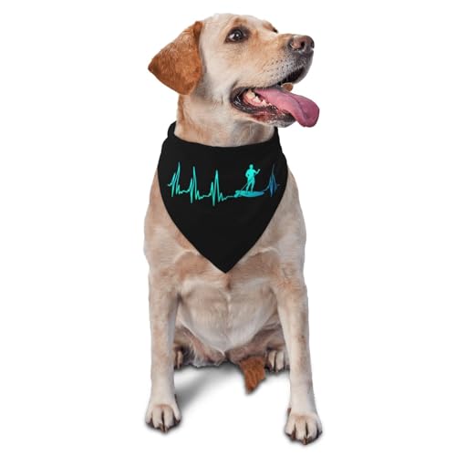 Paddleboard Heartbeat Stylish Pet Bandana Cute Pattern Triangle Scarf for Dogs and Cats