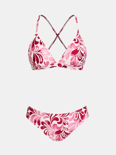 Image of CUPSHE Bikini Set for Women Two Piece Swimsuits V Neck Low Rise Crisscross Back Self Tie Spaghetti Straps