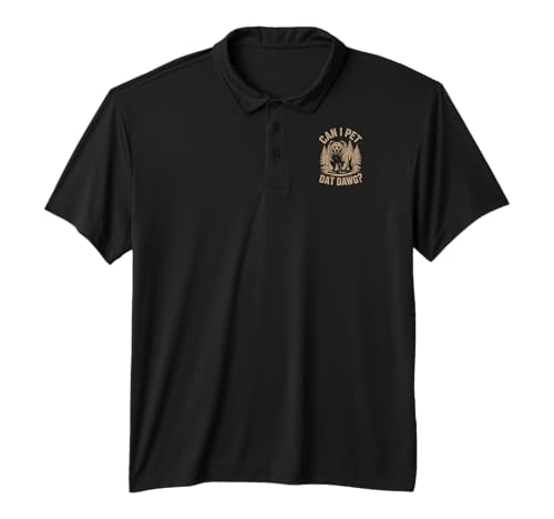 Can I Pet Dat Dawg Funny Bear Meme Forest Hiker Performance Polo Shirt