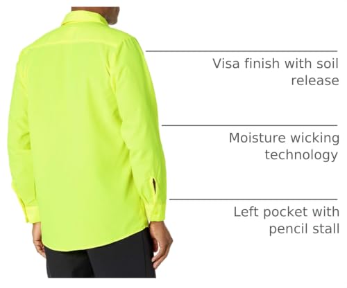 Image of Red Kap Men's Long Sleeve Industrial Work Shirt | Moisture Wicking Button Up, Wrinkle Resistance Fights Fading & Stains