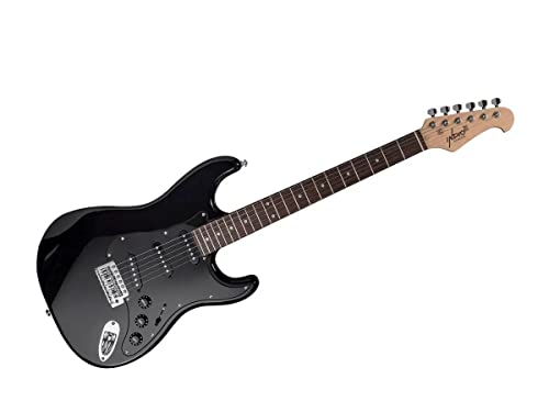 Monoprice Cali Classic Electric Guitar - Black, 6 Strings, Double-Cutaway Solid Body, Right Handed, Sss Pickups, Full-Range Tone, With Gig Bag, Perfect For Beginners - Indio Series #TOP27