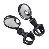 Rotating Round for Bike Rear View Mirror for Road for Bike & Mountain for Bike – Adjustable Multi-Joint Handlebar Mirror. cm Glass Lens with ABS Housing, Fits 15–3（1pc）
