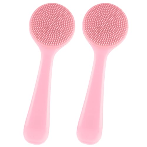 2 Pcs Silicone Face Wash Brush, Skin Friendly Silicone Facial Scrubber, Soft Manual Facial Cleanser Brush, Exfoliating Brush for Women and Men Blackheads Whiteheads Scrubber Exfoliator