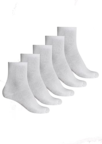 Kit 5 Pares De Meias Unissex Cano Médio Branco M