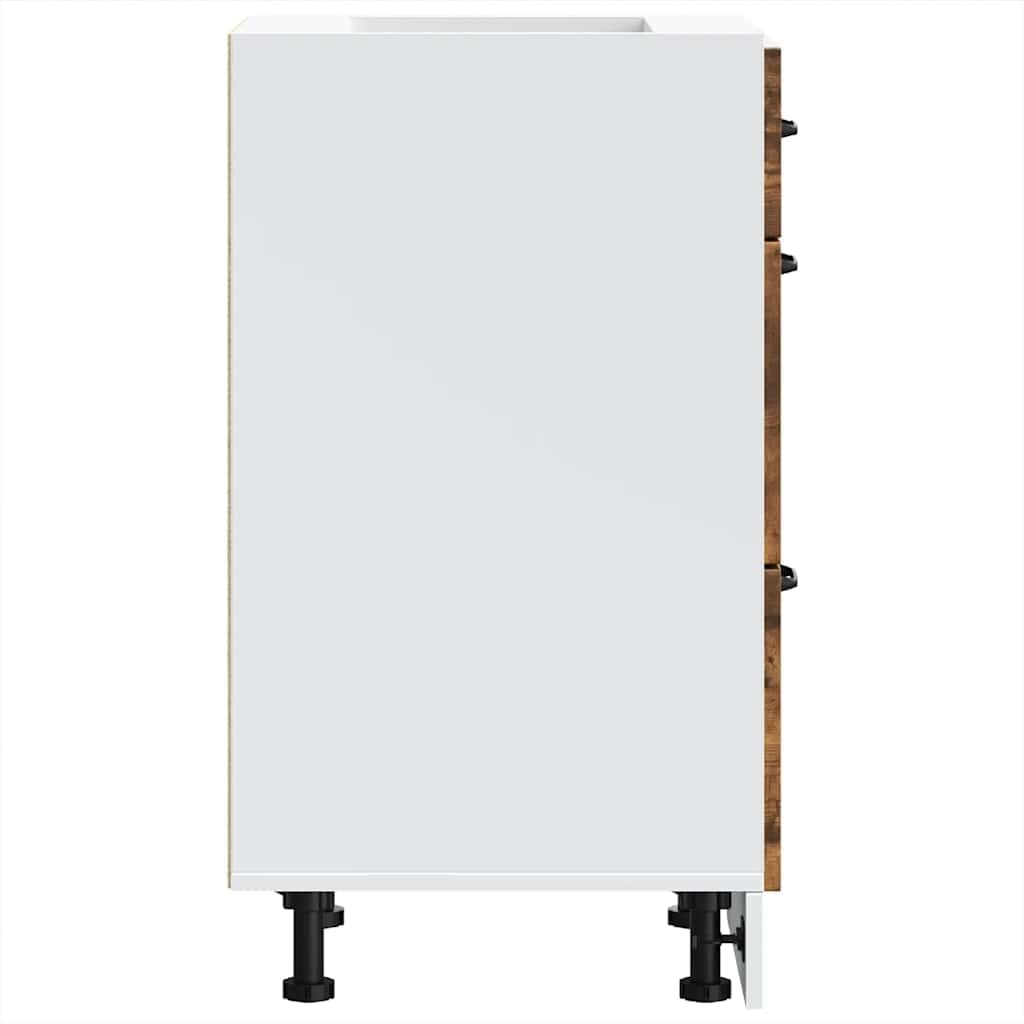 Küchenunterschrank Kalmar aus Holzwerkstoff in Räuchereiche, 40x46x81,5 cm, mit verstellbaren Füßen, Stauraum für Küchengeräte, ideal als Aufbewahrungsschrank für Küche und Haushalt