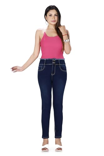 Image of TWGE - Women's Low Rise Skinny Fit Jeans - 2 Button, Stretchable Denim Pants - Ankle Length - Stylish Casual Wear