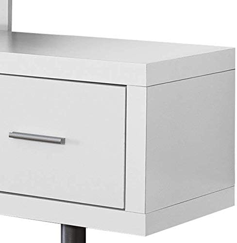 Monarch Specialties TV Stand with 1 Drawer, 60"W, White
