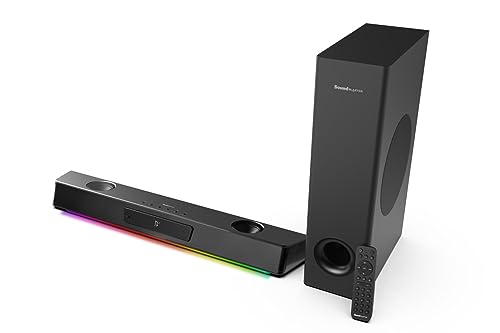 Image of Creative Sound Blaster Katana V2X 5.1 Multi-Channel Gaming Soundbar with Compact Subwoofer, 180W Peak Power, ft Tri-Amplified 5-Driver Design, Super X-Fi Technology, and RGB Lighting
