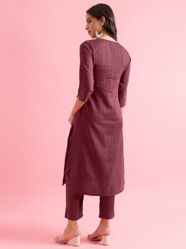 Image of Hritika Violet Viscose Rayon Straight Pattern Kurtaset (HRKB0048VOLT XXL)