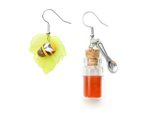 Boucles d'oreilles abeille miel bijoux fantaisie originaux d'été avec pendentif plaqué argent