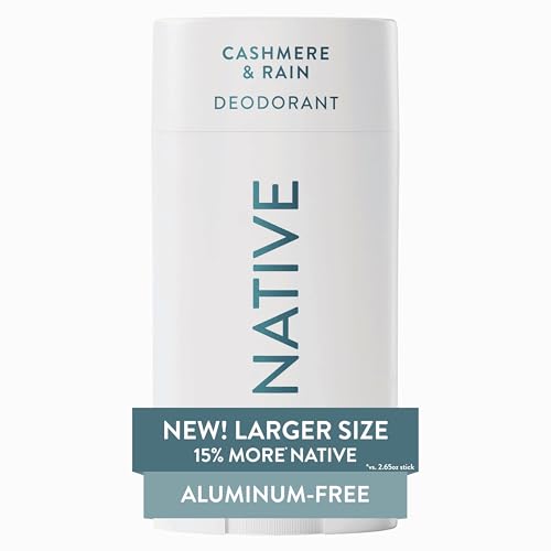 Image of Native Aluminum Free Deodorant, Cashmere & Rain, Large Size Stick, 72 Hour Odor Control, for Women & Men, Contains Naturally Derived Ingredients, 3.1 oz