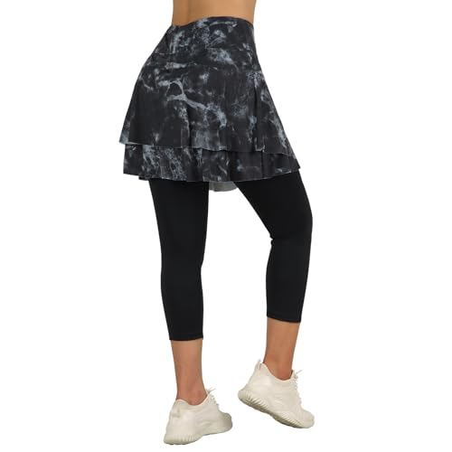 Image of ANIVIVO Skirted Legging for Women, Yoga Legging with Skirts &Women Tennis Leggings Clothes Pockets