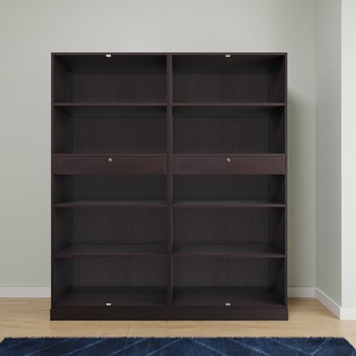 Image of VIKI Wardrobe | Wooden Almirah for Clothes,Door for Bedroom, 4 Door Wardrobe with Inside Drawer (Dark Wenge - 40D x 160W x 180H) | 1 Year Warranty | Free Assembly